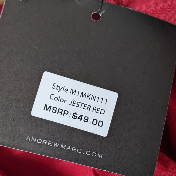 NWT Marc New York Women's Ruched long sleeve satin Blouse size L Red ♥️ - Picture 3 of 10